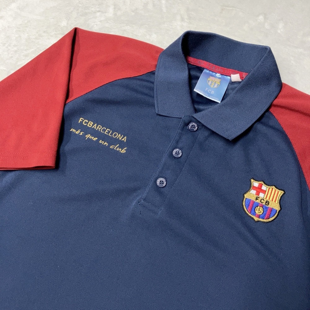 Vintage FCB Barcelona Soccer Football Branded Polo Shirt Men's  XL? ~  Y2K